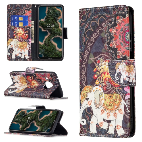 

For Nokia X10 / X20 Colored Drawing Pattern Horizontal Flip Leather Case with Holder & Card Slots & Wallet(Flowers Elephant)