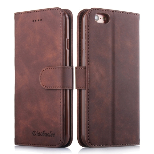 

For iPhone 6 / 6s Diaobaolee Pure Fresh Texture Horizontal Flip Leather Case, with Holder & Card Slot & Wallet & Photo Frame(Brown)