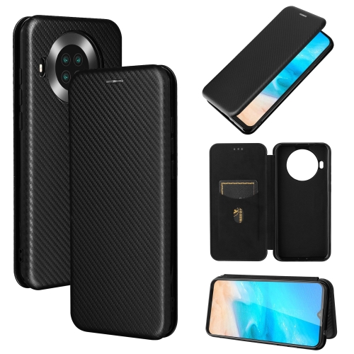 

For Cubot Note 20 Carbon Fiber Texture Magnetic Horizontal Flip TPU + PC + PU Leather Case with Card Slot(Black)