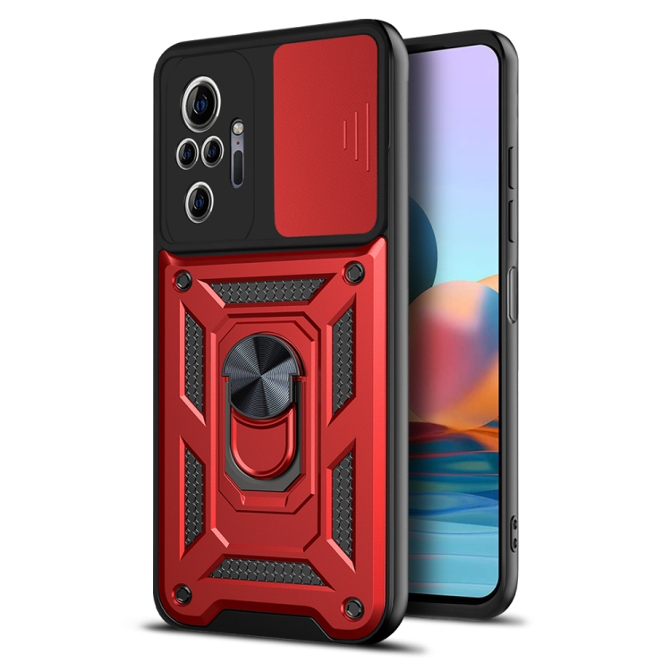 

For Xiaomi Redmi Note 10 Pro Sliding Camera Cover Design TPU+PC Protective Case(Red)