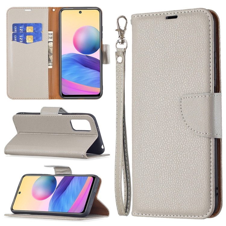

For Xiaomi Poco M3 Pro / Redmi Note 10 5G Litchi Texture Pure Color Horizontal Flip Leather Case with Holder & Card Slots & Wallet & Lanyard(Grey)