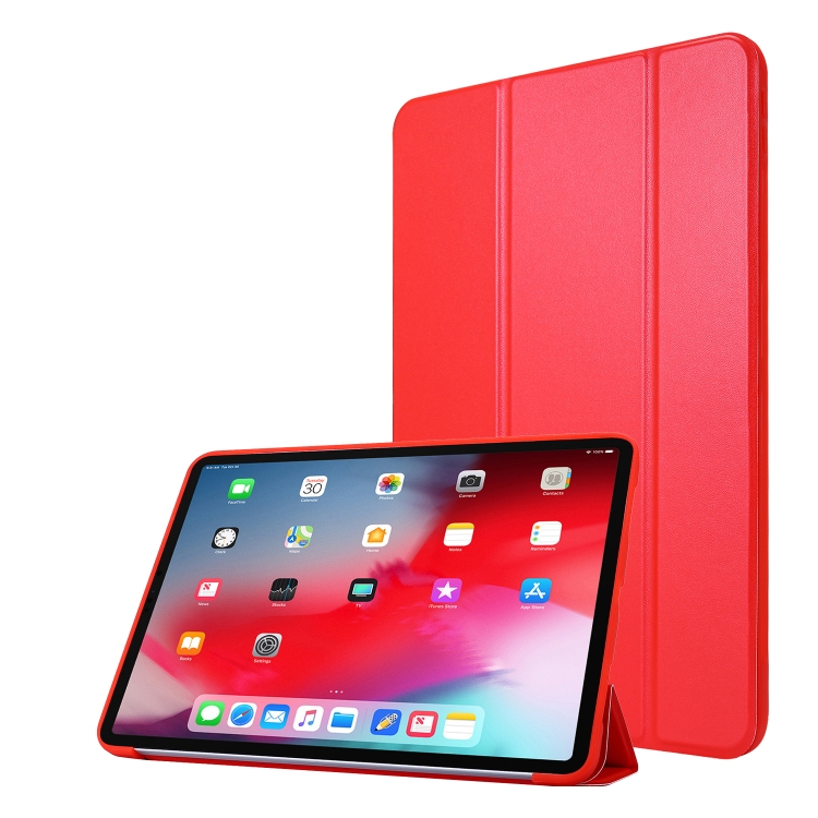

For iPad Pro 11 2022 / 2021 3-folding Horizontal Flip PU Leather + Honeycomb TPU Shockproof Tablet Case with Holder(Red)