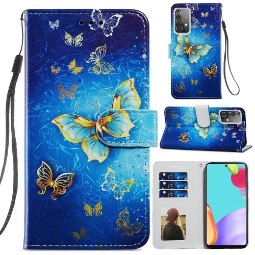 

For Samsung Galaxy A52 5G / 4G Painted Pattern Horizontal Flip Leather Case with Holder & Card Slots & Photo Frame(Phnom Penh Butterfly)