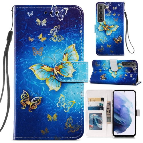 

For Samsung Galaxy S21 FE 5G Painted Pattern Horizontal Flip Leather Case with Holder & Card Slots & Photo Frame(Phnom Penh Butterfly)