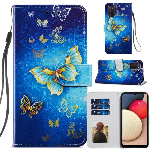 

For Samsung Galaxy A02s EU Version Painted Pattern Horizontal Flip Leather Case with Holder & Card Slots & Photo Frame(Phnom Penh Butterfly)