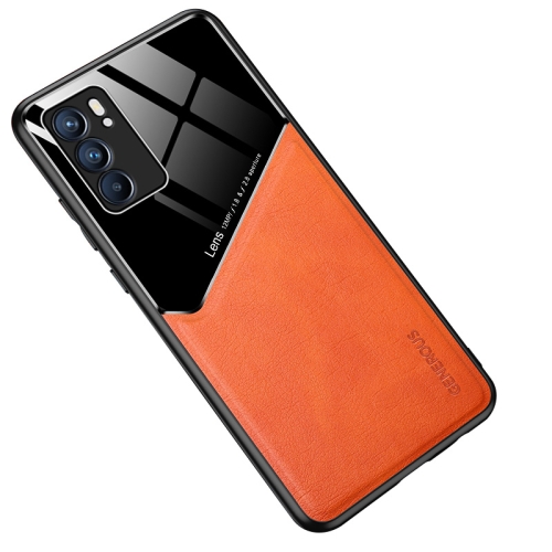 

For OPPO Reno6 5G All-inclusive Leather + Organic Glass Protective Case with Metal Iron Sheet(Yellow)