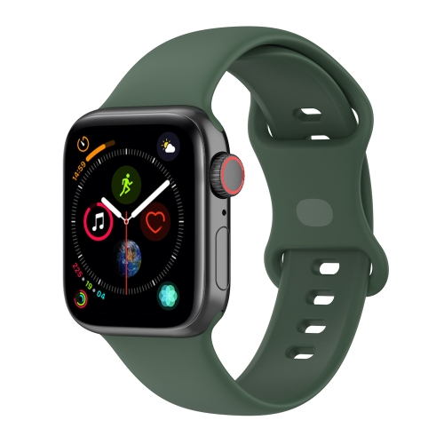 

Small Size Silicone Watch Band For Apple Watch Series 9&8&7 41mm / SE 3&SE 2&6&SE&5&4 40mm / 3&2&1 38mm(Dark Green)