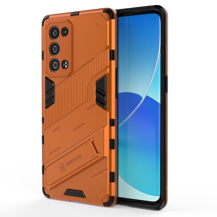 

For OPPO Reno6 Pro+ 5G Punk Armor 2 in 1 PC + TPU Shockproof Case with Invisible Holder(Orange)