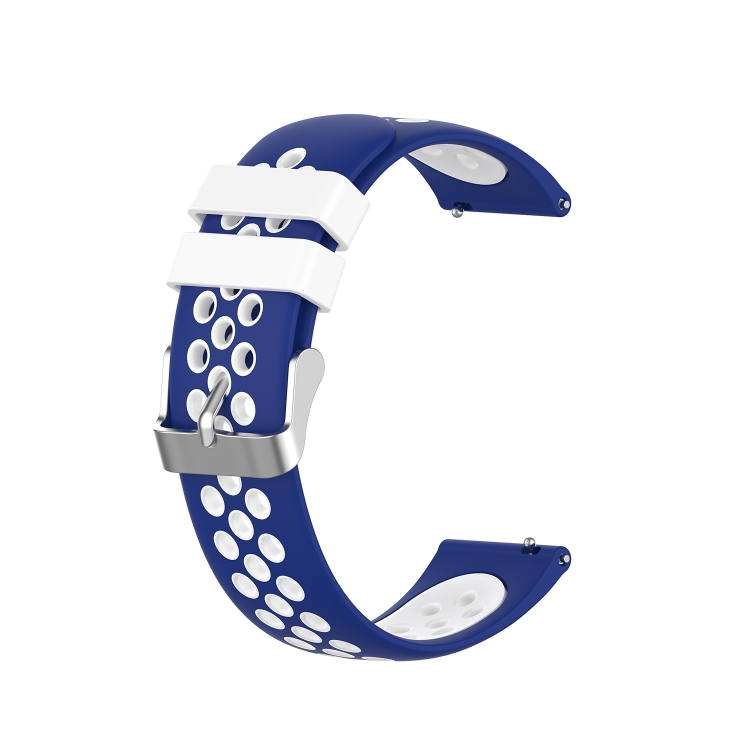

For Huawei Watch 3 / 3 Pro 22mm Two-color Silicone Watch Band(Blue White)