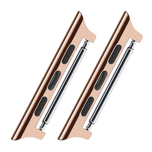 

2 PCS Watchbands Stainless Steel Acoustic Ear Connector, Width: 22mm For Apple Watch Series 6 & SE & 5 & 4 44mm / 3 & 2 & 1 42mm(Rose Gold)