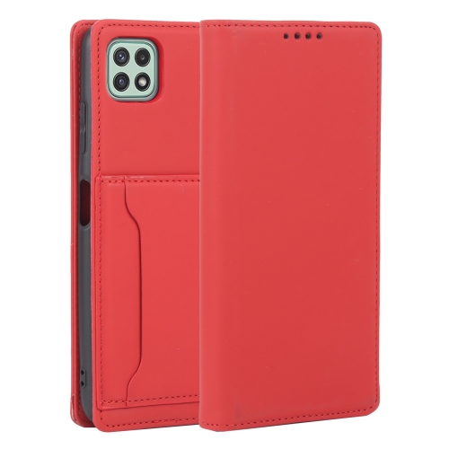 

For Samsung Galaxy A22 5G Strong Magnetism Liquid Feel Horizontal Flip Leather Case with Holder & Card Slots & Wallet(Red)