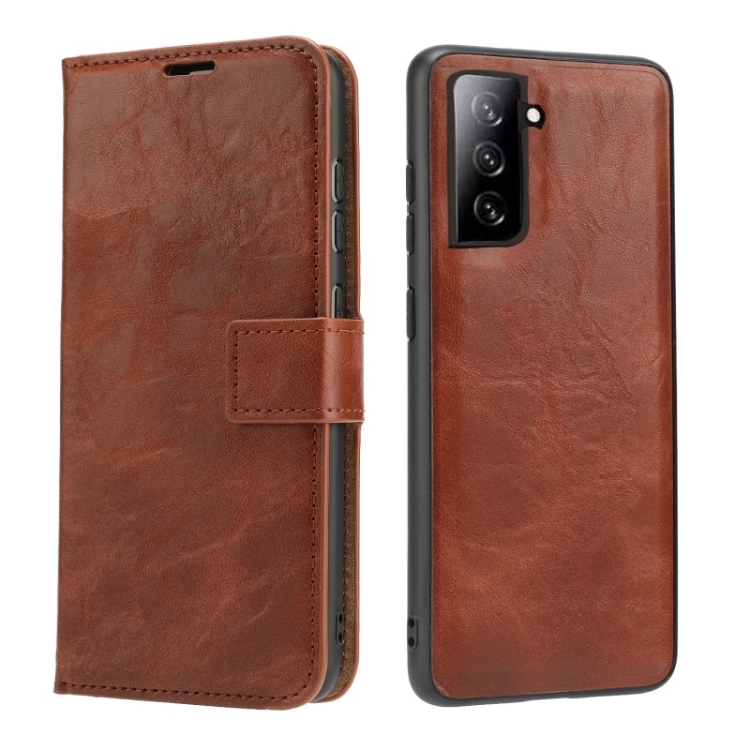 

For Samsung Galaxy S21 Ultra 5G Crazy Horse Texture Detachable Magnetic Back Cover Horizontal Flip Leather Case with Holder & Card Slots & Photo Frame & Wallet(Brown)