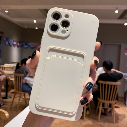 

Imitation Liquid Silicone Straight Edge Shockproof Full Coverage Case with Card Slot For iPhone 12(White)