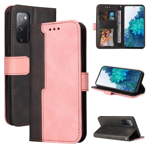 

For Samsung Galaxy S20 FE / S20 Lite 5G / 4G Business Stitching-Color Horizontal Flip PU Leather Case with Holder & Card Slots & Photo Frame(Pink)