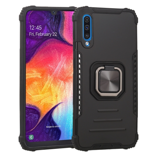 

For Samsung Galaxy A50 / A50s / A30s / M10s Fierce Warrior Series Armor All-inclusive Shockproof Aluminum Alloy + TPU Protective Case with Ring Holder(Black)