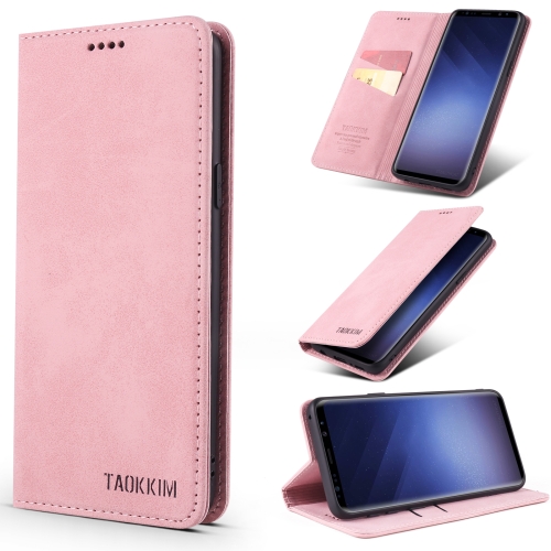 

For Samsung Galaxy S9 TAOKKIM Retro Matte PU Horizontal Flip Leather Case with Holder & Card Slots(Pink)