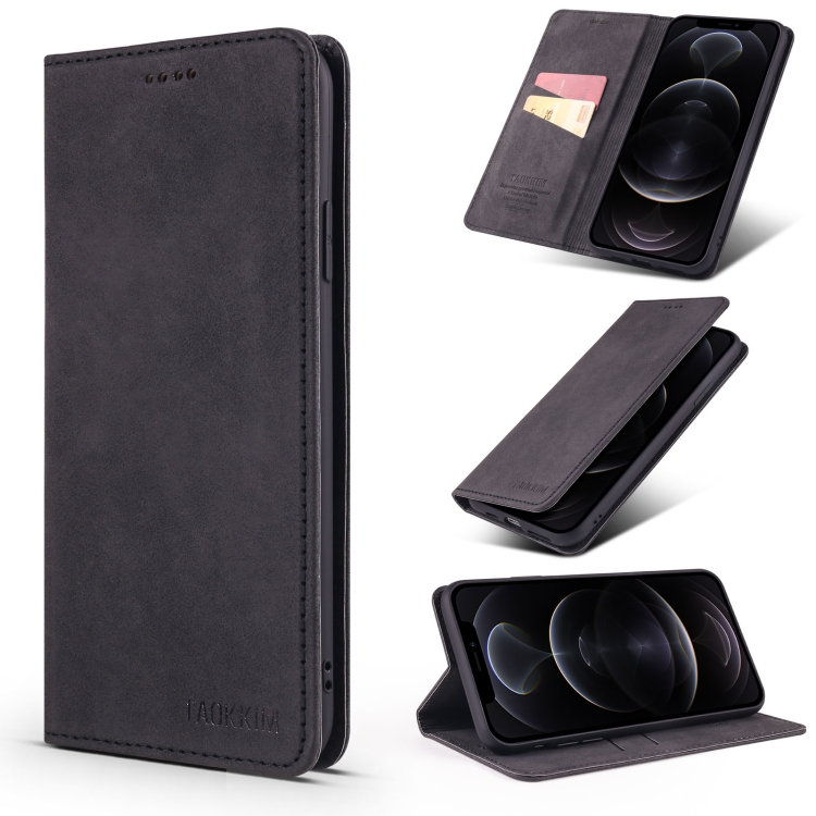 

TAOKKIM Retro Matte PU Horizontal Flip Leather Case with Holder & Card Slots For iPhone 11(Black)
