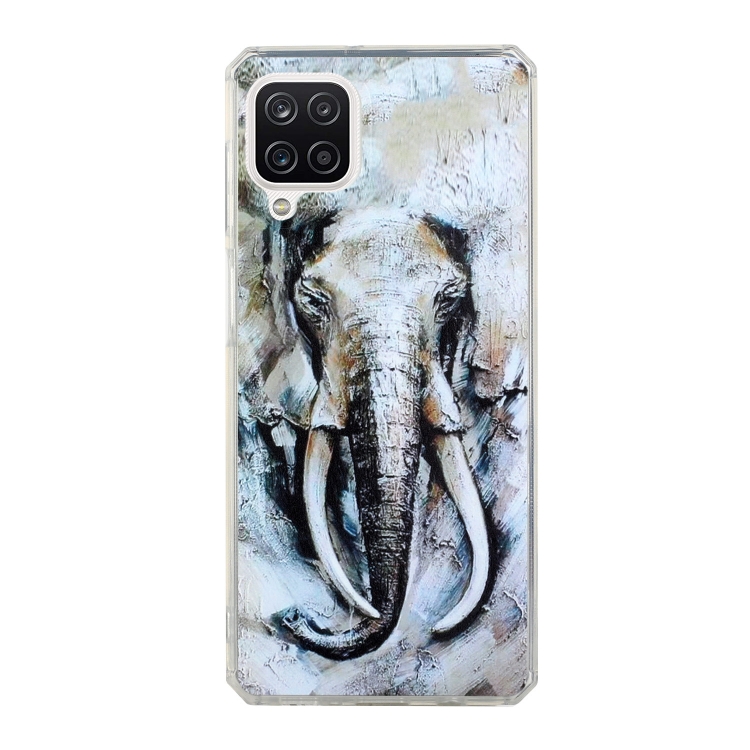 

For Samsung Galaxy A12 5G Oil Painting Pattern TPU Shockproof Case(Elephant)