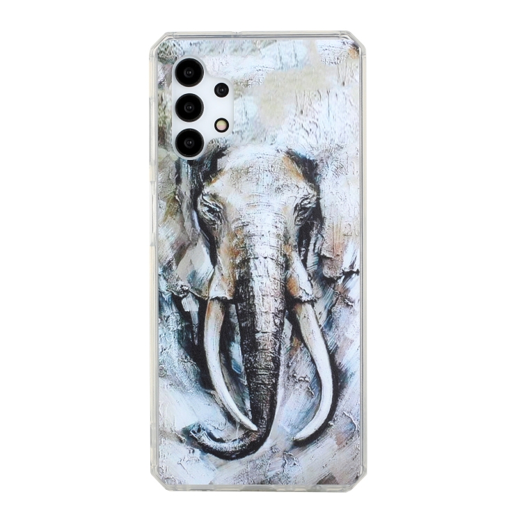 

For Samsung Galaxy A32 5G Oil Painting Pattern TPU Shockproof Case(Elephant)