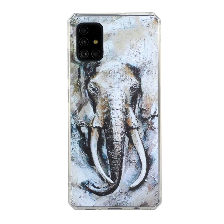 

For Samsung Galaxy A52 5G / 4G Oil Painting Pattern TPU Shockproof Case(Elephant)
