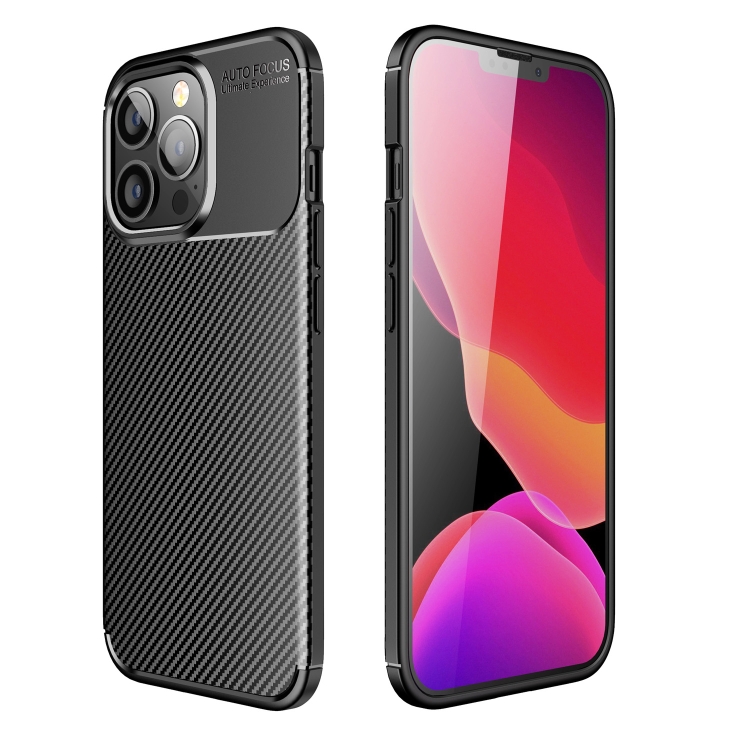 

Carbon Fiber Texture Shockproof TPU Case For iPhone 13 Pro(Black)