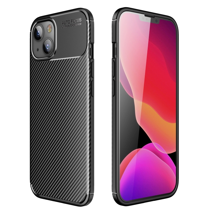 

Carbon Fiber Texture Shockproof TPU Case For iPhone 13(Black)