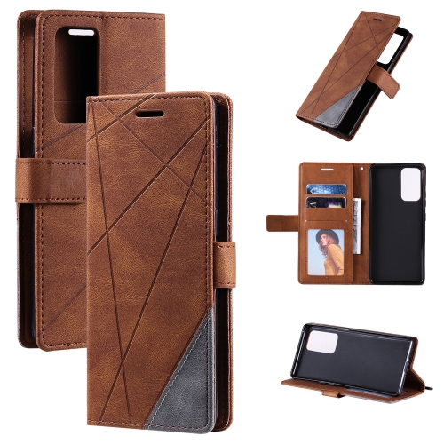 

For OPPO Reno6 Pro+ 5G Skin Feel Splicing Horizontal Flip Leather Case with Holder & Card Slots & Wallet & Photo Frame(Brown)