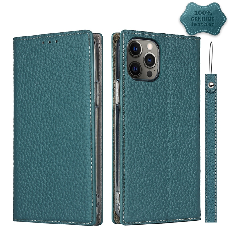 

Litchi Genuine Leather Phone Case For iPhone 12 / 12 Pro(Sky Blue)