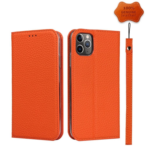 

Litchi Genuine Leather Phone Case For iPhone 11 Pro(Orange)