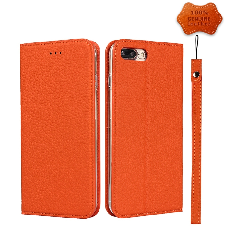 

Litchi Genuine Leather Phone Case For iPhone 7 Plus / 8 Plus(Orange)