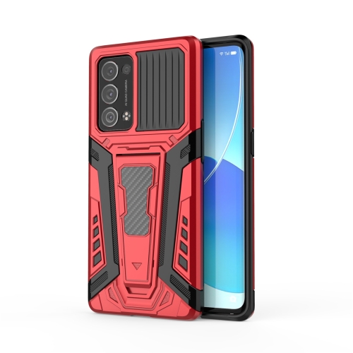 

For OPPO Reno6 Pro+ 5G War Chariot Series Armor All-inclusive Shockproof PC + TPU Protective Case with Invisible Holder(Red)