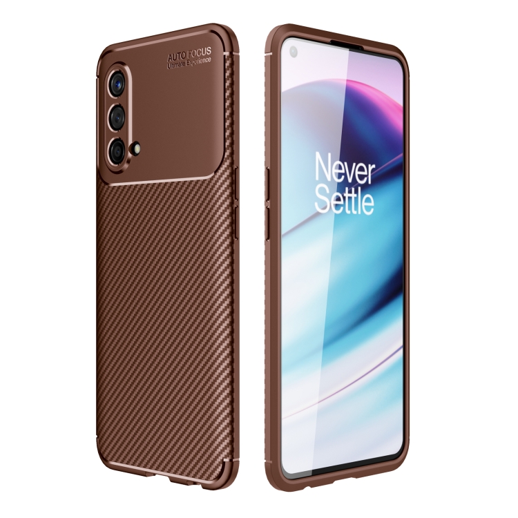 

For OnePlus Nord CE 5G Carbon Fiber Texture Shockproof TPU Case(Brown)