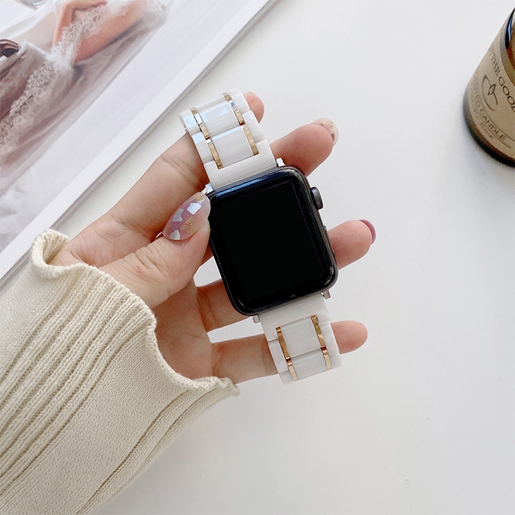 Five Beads Ceramic Steel Watch Band For Apple Watch Series