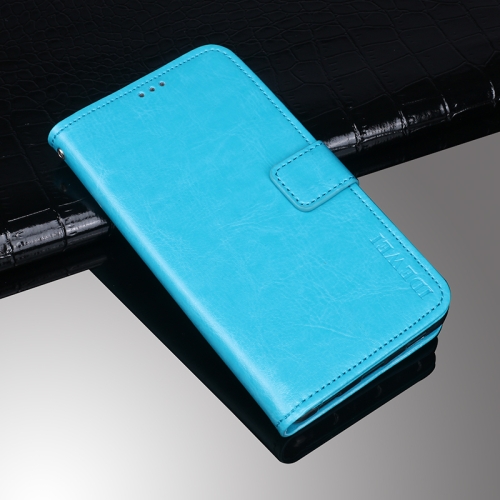 For Wiko Power U10 idewei Crazy Horse Texture Horizontal Flip Leather Case with Holder & Card Slots & Wallet(Sky Blue)
