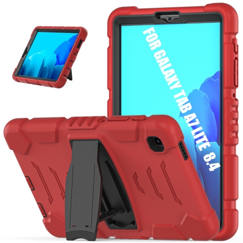 

For Samsung Galaxy Tab A7 Lite 8.7 inch 2021 3-Layer Protection Screen Frame + PC + Silicone Shockproof Combination Case with Holder(Red+Black)