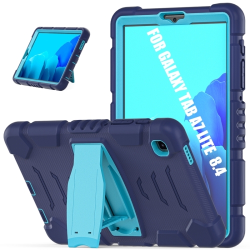 

For Samsung Galaxy Tab A7 Lite 8.7 inch 2021 3-Layer Protection Screen Frame + PC + Silicone Shockproof Combination Case with Holder(NavyBlue+Blue)