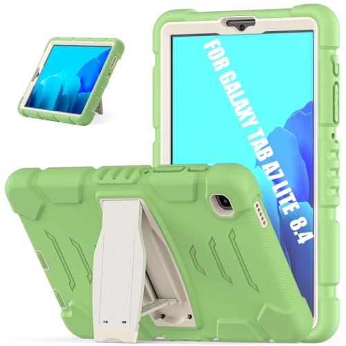

For Samsung Galaxy Tab A7 Lite 8.7 inch 2021 3-Layer Protection Screen Frame + PC + Silicone Shockproof Combination Case with Holder(Matcha Green)