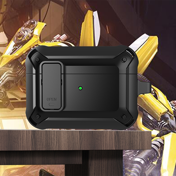 

Wireless Earphones Shockproof Bumblebee Silicone Protective Case with Switch For AirPods Pro(Black)