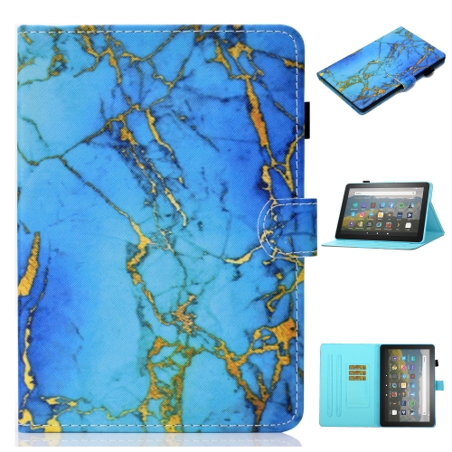 

For Amazon Fire HD 10 (2021) Coloured Drawing Stitching Horizontal Flip Leather Case with Holder & Card Slot & Sleep / Wake-up Function(Gilded Marble)