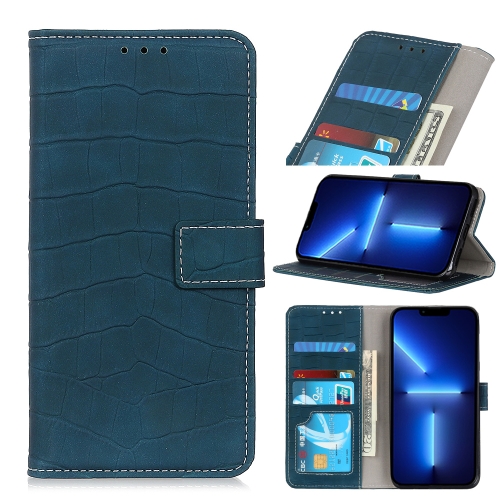 

Crocodile Texture Horizontal Flip Leather Case with Holder & Card Slots & Wallet For iPhone 13 Pro Max(Dark Green)