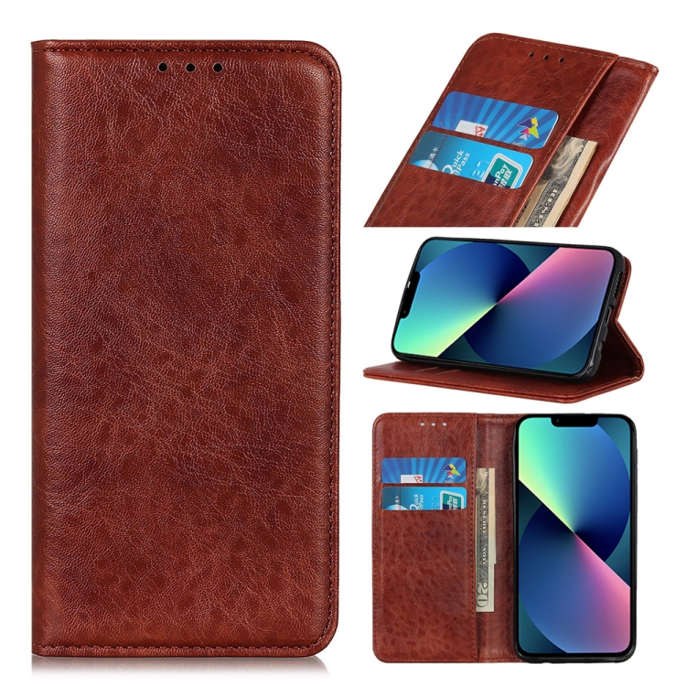 

Magnetic Crazy Horse Texture Horizontal Flip Leather Case with Holder & Card Slots & Wallet For iPhone 13 mini(Brown)