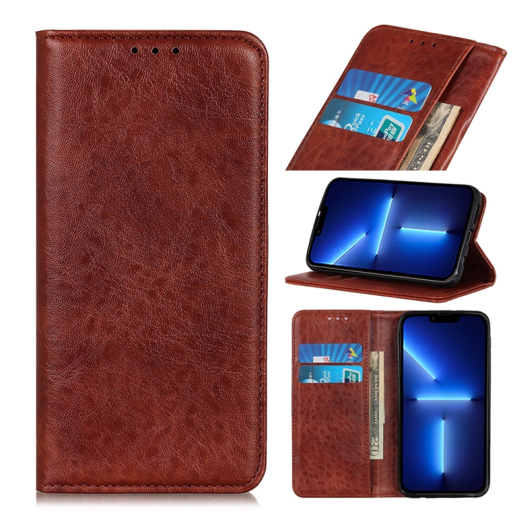 

Magnetic Crazy Horse Texture Horizontal Flip Leather Case with Holder & Card Slots & Wallet For iPhone 13 Pro Max(Brown)