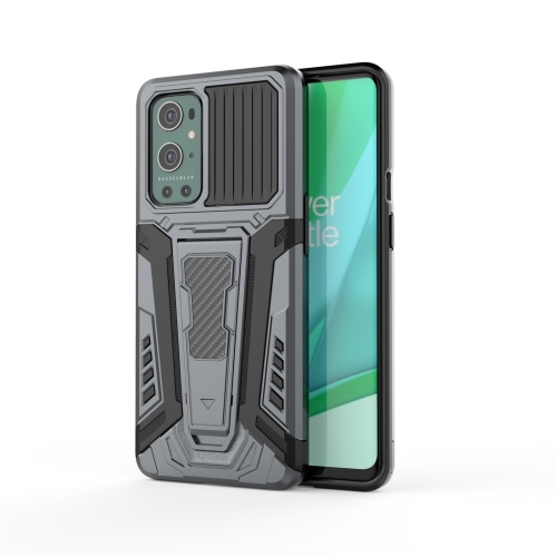 

For OnePlus 9 Pro War Chariot Series Armor All-inclusive Shockproof PC + TPU Protective Case with Invisible Holder(Grey)