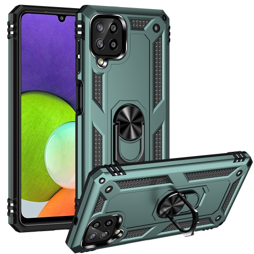 

For Samsung Galaxy A22 4G Shockproof TPU + PC Protective Case with 360 Degree Rotating Holder(Dark Green)