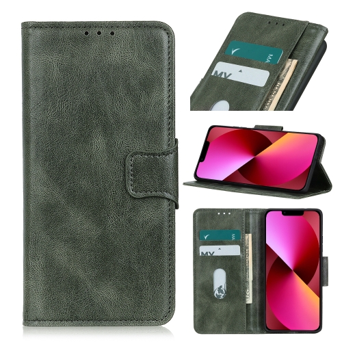 

Mirren Crazy Horse Texture Horizontal Flip Leather Case with Holder & Card Slots & Wallet For iPhone 13(Green)