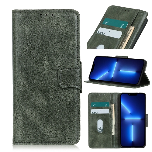 

Mirren Crazy Horse Texture Horizontal Flip Leather Case with Holder & Card Slots & Wallet For iPhone 13 Pro(Green)