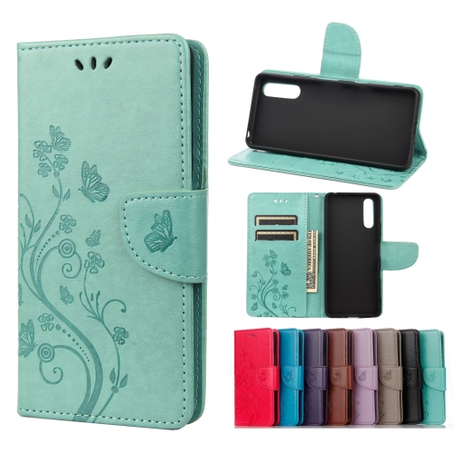 

For Sony Xperia 10 III Butterfly Flower Pattern Horizontal Flip Leather Case with Holder & Card Slots & Wallet(Green)