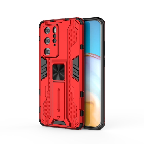 

For Huawei P40 Supersonic PC + TPU Shock-proof Protective Case with Holder(Red)