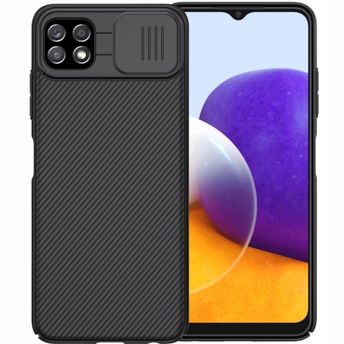 

For Samsung Galaxy A22 5G NILLKIN Black Mirror Series PC Camshield Full Coverage Dust-proof Scratch Resistant Case(Black)