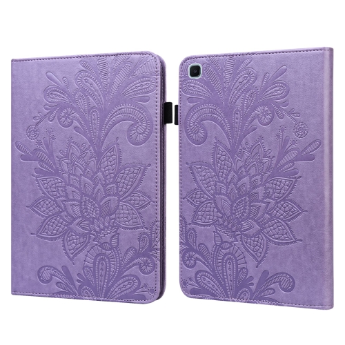 

Lace Flower Embossing Pattern Horizontal Flip Leather Case with Holder & Card Slots & Wallet & Photo Frame & Sleep / Wake-up Function For Samsung Galaxy Tab S6 Lite SM-P610/SM-P615(Purple)